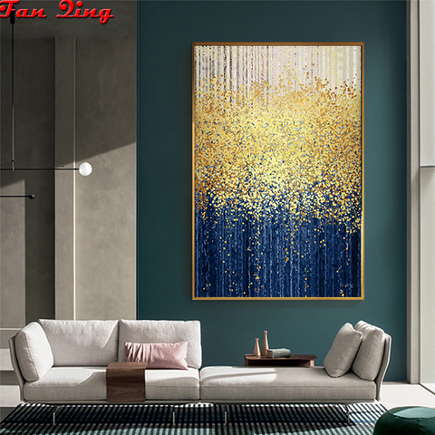 Diamond embroidery abstract bright color gray gold blue full square round diamond mosaic cross stitch 5d diy diamond painting ► Photo 1/6
