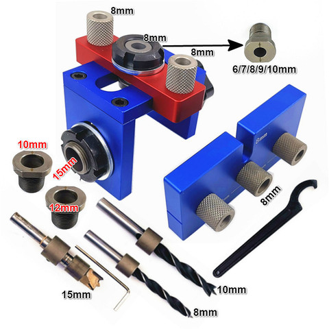 Woodworking Pocket Hole Jig Kit Doweling Jig Wood Vertical Drilling Detachable Furniture Connecting Hole Puncher Locator Tools ► Photo 1/6