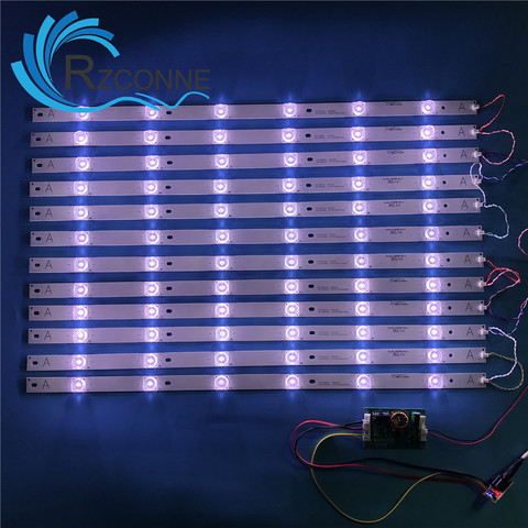 12 pcs 544mm LED Backlight 6 Lamp  strip kit Board with Optical Lens Fliter for  55  inch  LCD LED TV 12V input update CCFL ► Photo 1/6