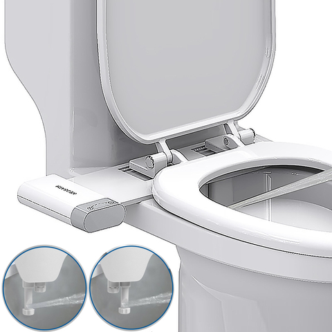 Easy Installation Toilet Seats Bidet Non-Electric Bidet Attachment Self-Cleaning Dual Nozzle Toilet Sprayer Muslim Shower ► Photo 1/6