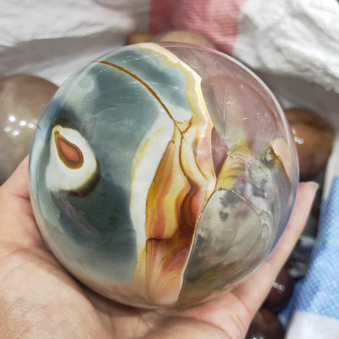 600g/1000g/1500g Crystal ball Natural Ocean Jasper Quartz sphere Orb Gem Stone Healing ► Photo 1/6