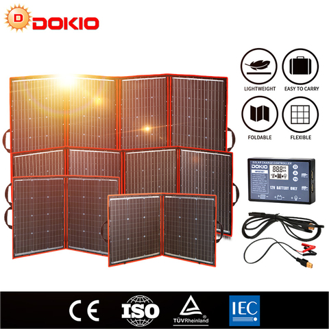 Dokio Flexible Foldable Solar Panel High Efficience Travel & Phone & Boat Portable 12V 80w 100w 150w 200w 300w Solar Panel Kit ► Photo 1/6