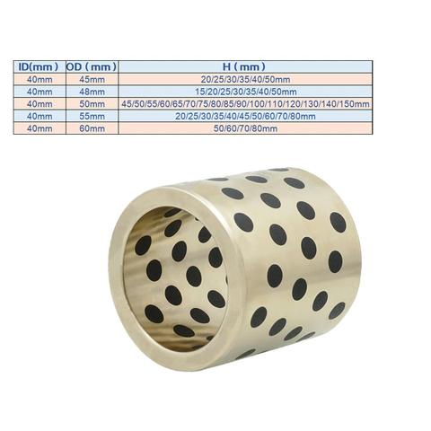 1PC JDB 40mm  MPBZ linear graphite copper set bearing copper bushing oil self-lubricating MPBZU bearing ► Photo 1/6