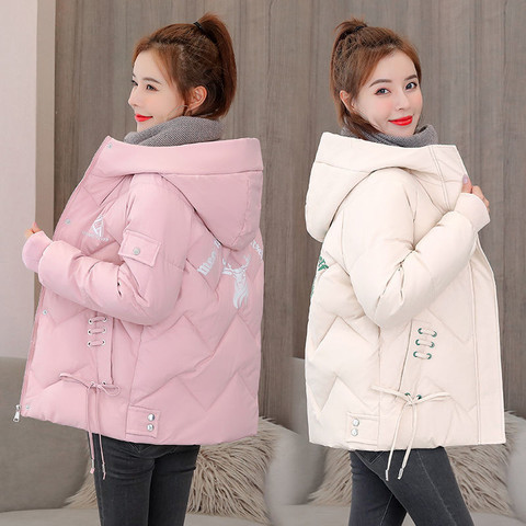 2022 New Women Parkas Winter Coat Hooded Thicken Warm Down Cotton Jacket Loose Parka Cotton Padded Jacket Outwear Plus Size 1022 ► Photo 1/6