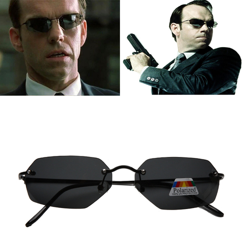 Cool The Matrix Neo Style Polarized titanium Sunglasses Ultralight Rimless Men Driving Brand Design Sun Glasses Oculos De So ► Photo 1/6