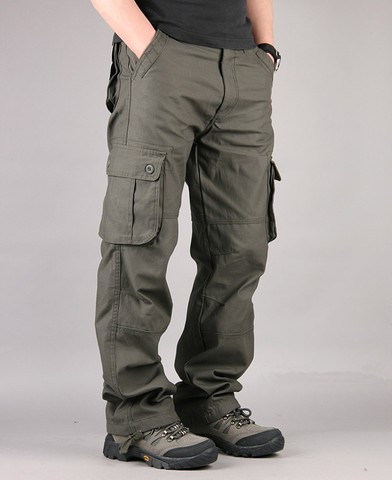 Men's Cargo Pants Mens Casual Multi Pockets Military Large size 44 Tactical Pants Men Outwear Army Straight slacks Long Trousers ► Photo 1/6