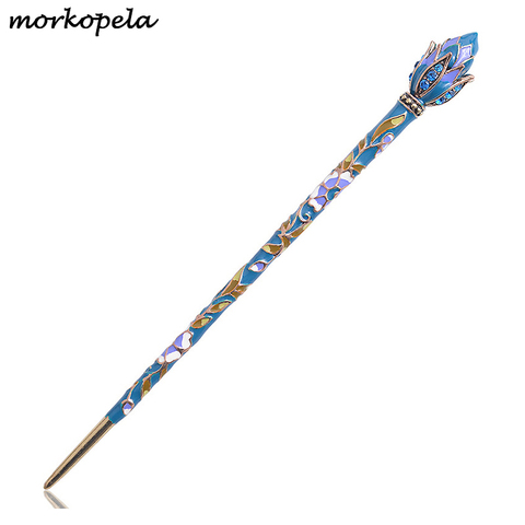 Morkopela Vintage Lotus Enamel Hair Stick Rhinestone Hairpin Clip Women Banquet Hair Jewelry Chinese Style Hair Accessories ► Photo 1/6