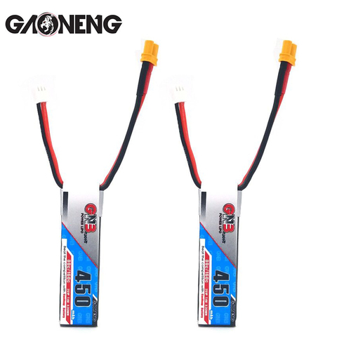 2PCS Gaoneng GNB 7.4V 2S 450MAH 80C Lipo Battery JST XT30 Plug for Mini Brushless FPV Racing Cine Whoop BetaFPV Drone Quadcopter ► Photo 1/6