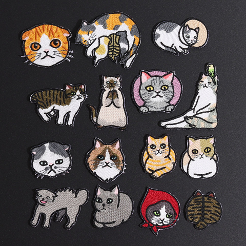 1 Piece Cute Pet Cat Patch Baby's Clothing Patches Backpack Decor Small Grace Cat Applique Animal Iron on Badges High Quality ► Photo 1/6