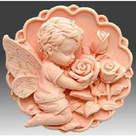 FM353 aromatherapy gypsum decoration candle mold rose Angel Silicone Mould ► Photo 1/1