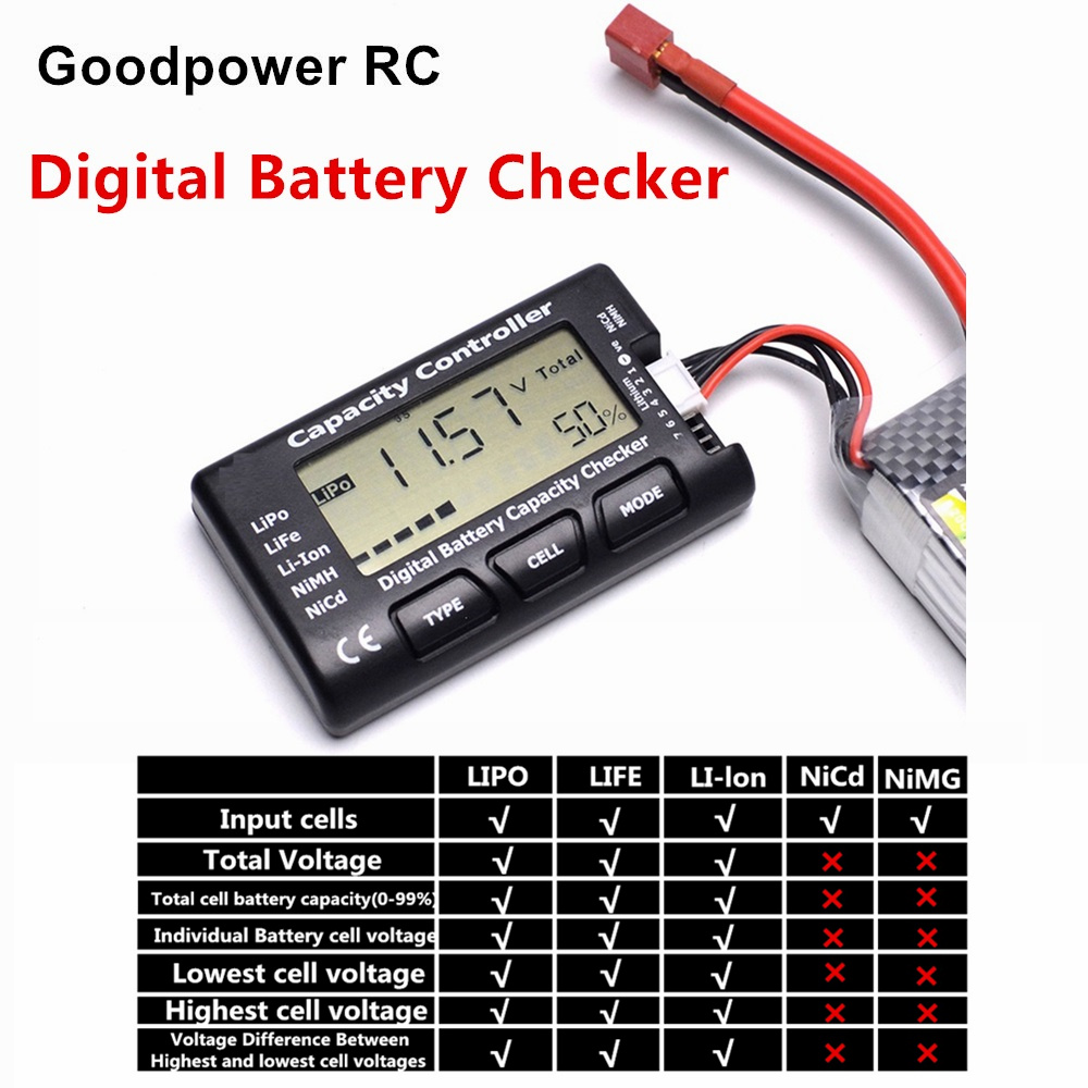 Digital Battery Capacity Checker RC CellMeter 7 2-7S for LiPo LiFe Li-ion 