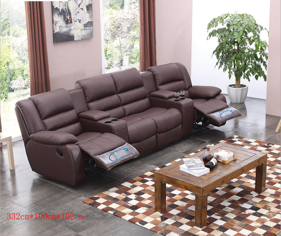 Living Room Sofa Set диван Bed, Genuine Leather Sofa Recliner Set