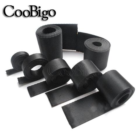 1 yards Multi Size Black Nylon Polypropylene Ribbon Dense Grain Webbing Strap Band Tape For Backpack Bags Dog Collar Harness ► Photo 1/6
