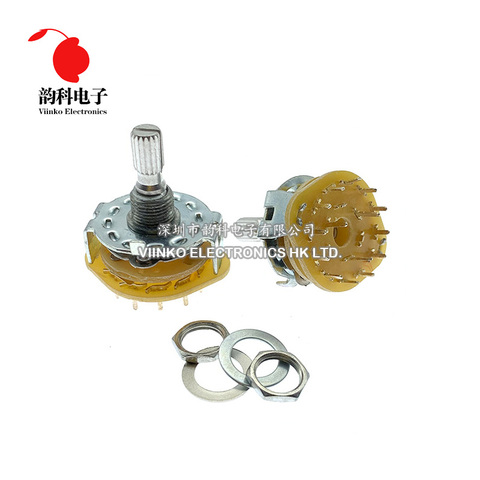 1pc RS25 Band switch 1P11T 2P4T 2P5T 2P6T 3P3T 3P4T 4P3T Rotary Switch Selector Band Knurl Shaft Panel Mount ► Photo 1/4