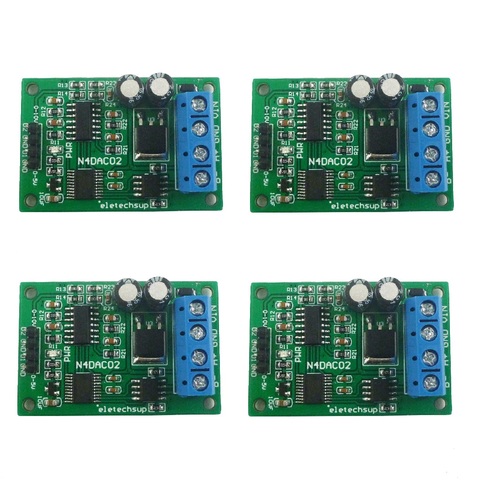 4x N4DAC02 12V 24V 2CH 0-5V 0-10V PWM to Voltage Analog Converter DAC Module RS485 Modbus RTU 03 06 ► Photo 1/6
