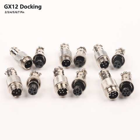 1 Set GX12 Butt type Electric Aviation Socket & Plug 12MM Docking Power Male & Female Wire Connector 2/3/4/5/6/7 Pin ► Photo 1/6