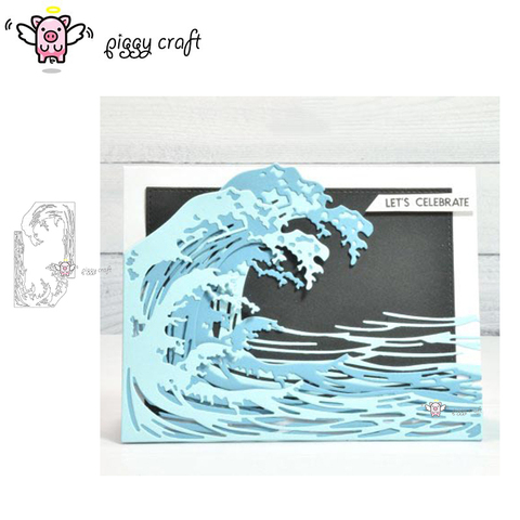 Piggy Craft metal cutting dies cut die mold Tsunami wave frame Scrapbook paper craft knife mould blade punch stencils dies ► Photo 1/6