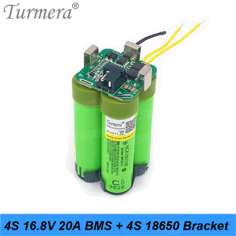 Turmera 4S 14.4V 16.8V Screwdriver Battery 4S1P 2S2P Bracket Holder and 4S 20A BMS Apply to Shrika Shura and RC Airplane Drone ► Photo 1/5