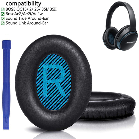 Replacement Ear Pads Cushion for Bose QC35 QuietComfort Quiet Comfort QC2 QC15 QC25 SoundLink SoundTrue AE2 AE2I AE2W Headphones ► Photo 1/6