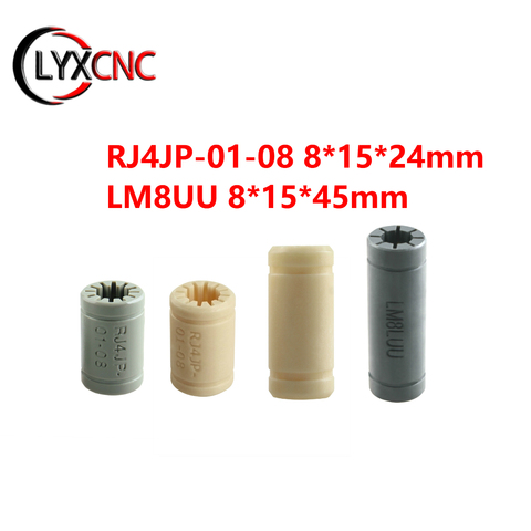 Solid Polymer LM8UU Linear Bearings Bushing LM8LUU 8MM 8x15x45mm RJ4JP-01-08 8x15x24mm For Prusa Mendel DIY CNC Machine ► Photo 1/6
