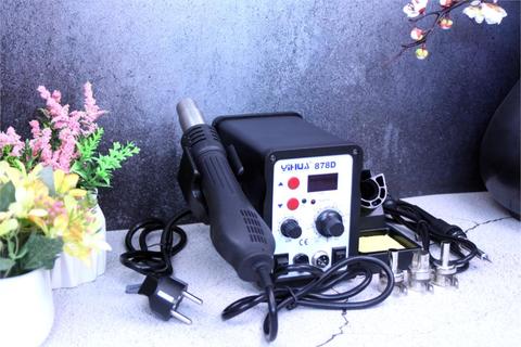YIHUA 878D 220V 110V Optional Hot Air Gun Soldering Station With 907A Soldering Iron Station ► Photo 1/2