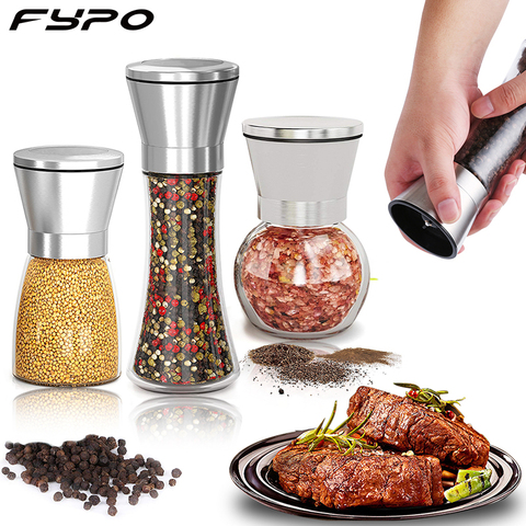 Salt Pepper Grinder Herb Mills pepper Muller Adjustable Coarseness Stainless Steel Glass Spices Shaker Kitchen Shredder Chopper ► Photo 1/6