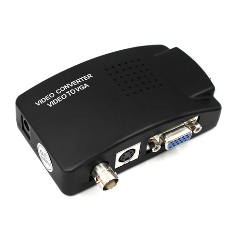 BNC to VGA Video Converter S-video Input to PC VGA Out Adapter Digital Switcher Box For PC TV Camera DVD DVR ► Photo 1/6