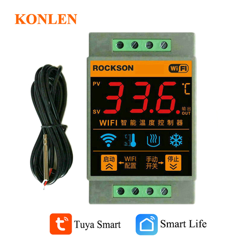 WIFI Tuya Temperature Sensor Relay Controller Digital Thermometer Monitor Alarm Green House Remote Control Thermostat Smart Life ► Photo 1/6