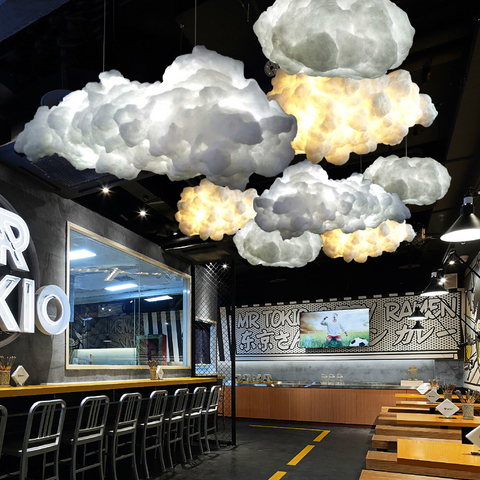 Nordic designer Coffee Shop Dining table light floating cloud light fixtures novelty lustre luminaire suspension lamp ► Photo 1/6