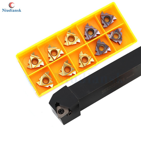 1pc SER1212 SER1616H16 SER2022 2525 SEL Thread Turning Tool Holder 10pcs 16ER AG60 16IR AG55 Carbide Inserts CNC Lathe Tool Set ► Photo 1/6