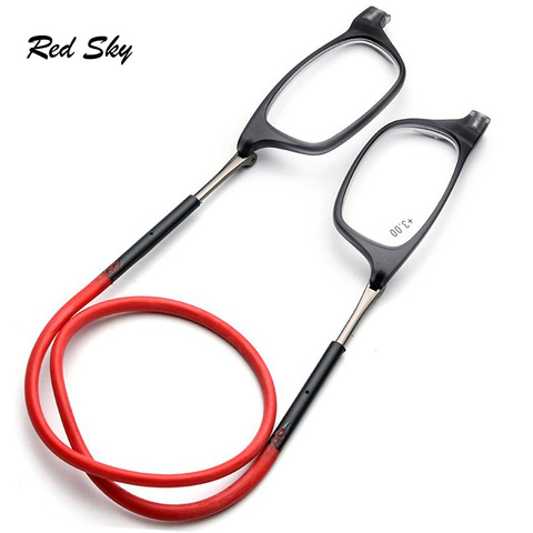 Neck Hanging Reading Glasses Unisex Magnet Reading Glasses Men And Women Adjust Presbyopia Eyeglasses+1.00+1.25+1.50+1.75+2.00 ► Photo 1/5