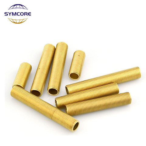 Full brass tooth tube M10 pure copper hollow tube fine tooth connecting rod full thread tube golden lamp connection accessories ► Photo 1/6