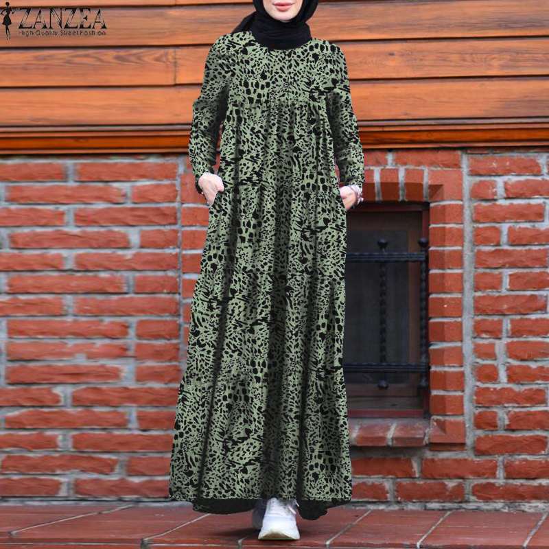 Women Muslim Abaya Jilbab Kaftan Maxi Dress Retro Full Length Shirt Sundress NEW