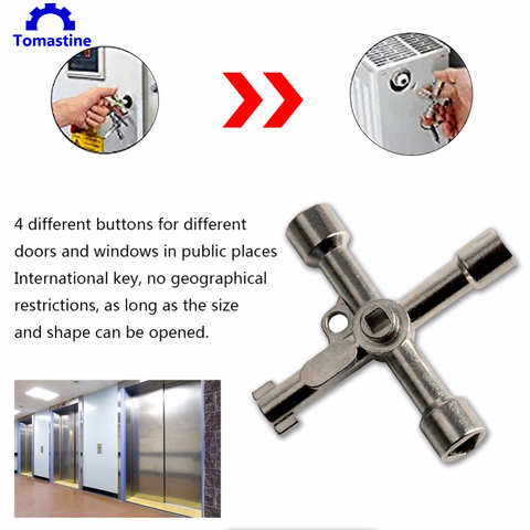 Multi-Model Universal Cross Plumber Keys Triangle For Gas Electric Meter Cabinet Valve Multifunction Cross Key ► Photo 1/6