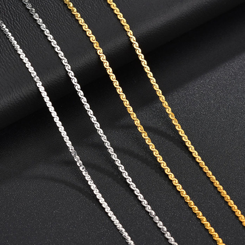 1 PC 1.4/1.5mm Stainless Steel Necklace For Men Women Jewelry S-shape Silver Color Link Chains Daily Accessories 40cm long ► Photo 1/6