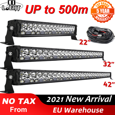 CO LIGHT 12D 32inch Offroad Led Light Bar 12V 24V COMBO DRL 50000LM Led Work Light Bar for Driving Car Truck 4x4 SUV ATV 12V 24V ► Photo 1/6