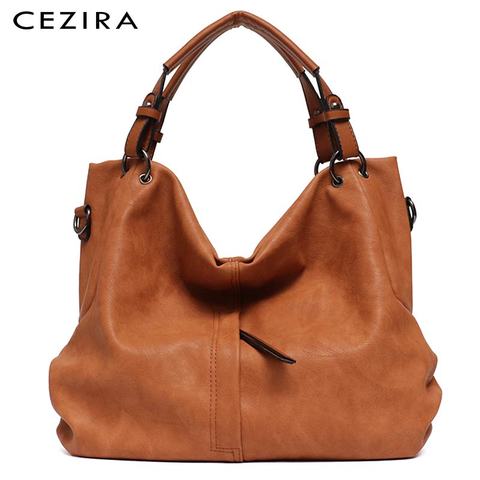 CEZIRA Brand Large Women's Leather Handbags High Quality Female Pu Hobos Shoulder Bags Solid Pocket Ladies Tote Messenger Bags ► Photo 1/6