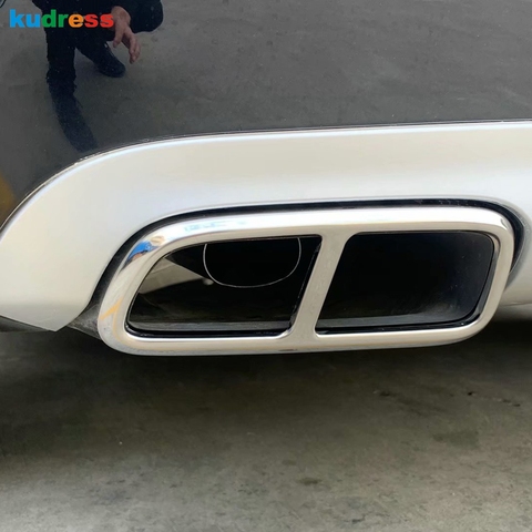 For Volvo XC90 XC 90 2016 2017 2022 Stainless Steel Car Rear Exhaust Tail Pipe Cover Trim Muffler styling Accessories 2PCS ► Photo 1/5