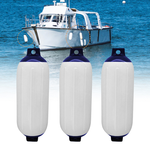 3 Pcs Boat Fender Vinyl Ribbed Inflatable Bumper Marine Dock Shield UV Protection PVC 11 x 40cm For Yacht Speedboat Boat ACC ► Photo 1/6