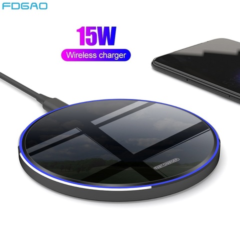 15W Qi Wireless Charger For iPhone X 8 XS XR 11 Pro Max Huawei P40 Pro Samsung S10 S20 Induction Fast Wireless Charging Dock Pad ► Photo 1/6