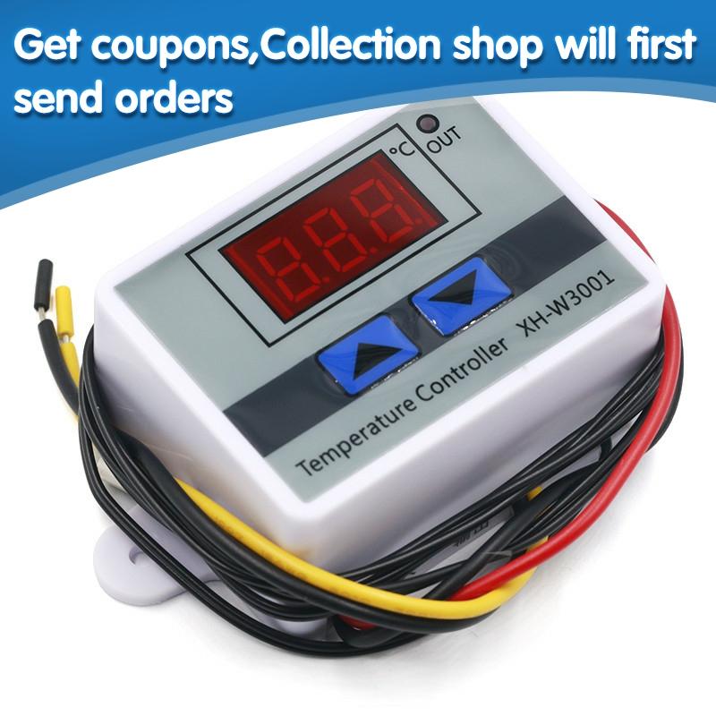 10A 12V 24V 220VAC Digital LED Temperature Controller XH-W3001 For Incubator Cooling Heating Switch Thermostat NTC Sensor ► Photo 1/5