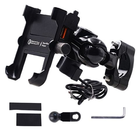 Waterproof Metal Motorcycle Smart Phone Mount Handlebar Stand Holder with QC3.0 USB Quick Charger for Mobile Phone 4.3-6.7 inch ► Photo 1/6