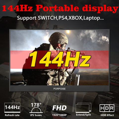 Multi-Function Convenient 17.3-inch 144Hz IPS 178° HDMI High-Definition Portable Display 1080p Extended Monitoring Screen ► Photo 1/6