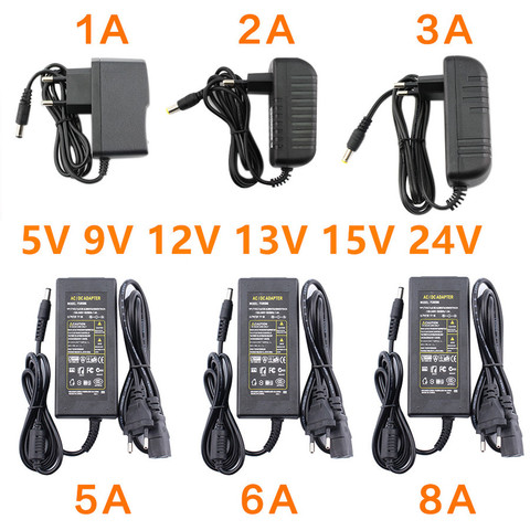 AC To DC Power Adapter Supply Charger Adapter 12V 5V 6V 8V 9V 10V 12V 13V 14V 15V 24V 1A 2A 3A 5A 6A 8A Power Supply LED Driver ► Photo 1/6