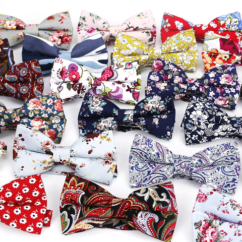 New Style Bowtie Men Tuxedo Cotton Designer Colorful Butterfly Flower Rose Paisley Bowties Wedding Party Casual Cravat Bow Tie ► Photo 1/6