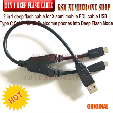 USB +Type C Cable 2 in 1 Deep flash cable for Xiaomi Redmi EDL cable designed for all Qualcomm phones into Deep Flash Mode ► Photo 1/3