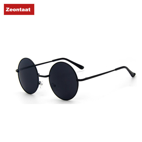 Retro Vintage Black Silver Gothic Steampunk Round Metal Sunglasses for Men Women Mirrored Circle Sun Glasses Male Oculos ► Photo 1/6