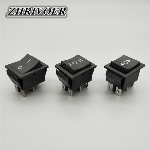 KCD4 6 Pin Black Rocker Switch ON-OFF-ON 2/3 Position 16A 250VAC/ 20A 125VAC Self-reset/MomentaryPower Switch ► Photo 1/6