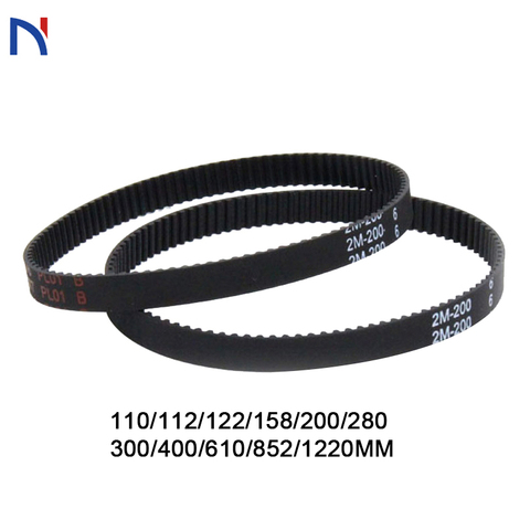 GT2 Belt Closed Loop Timing Belt 2GT 6mm Rubber 3D Printer Parts 110 112 122 158 200 280 300 400 610 852mm Synchronous Belts ► Photo 1/6