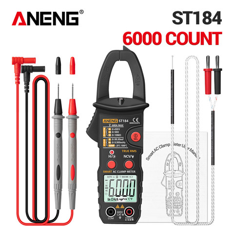 ANENG ST184 6000 Counts Digital Professional  Multimeter Clamp Meter True RMS AC/DC Voltage Tester AC Current Hz Capacitance Ohm ► Photo 1/6